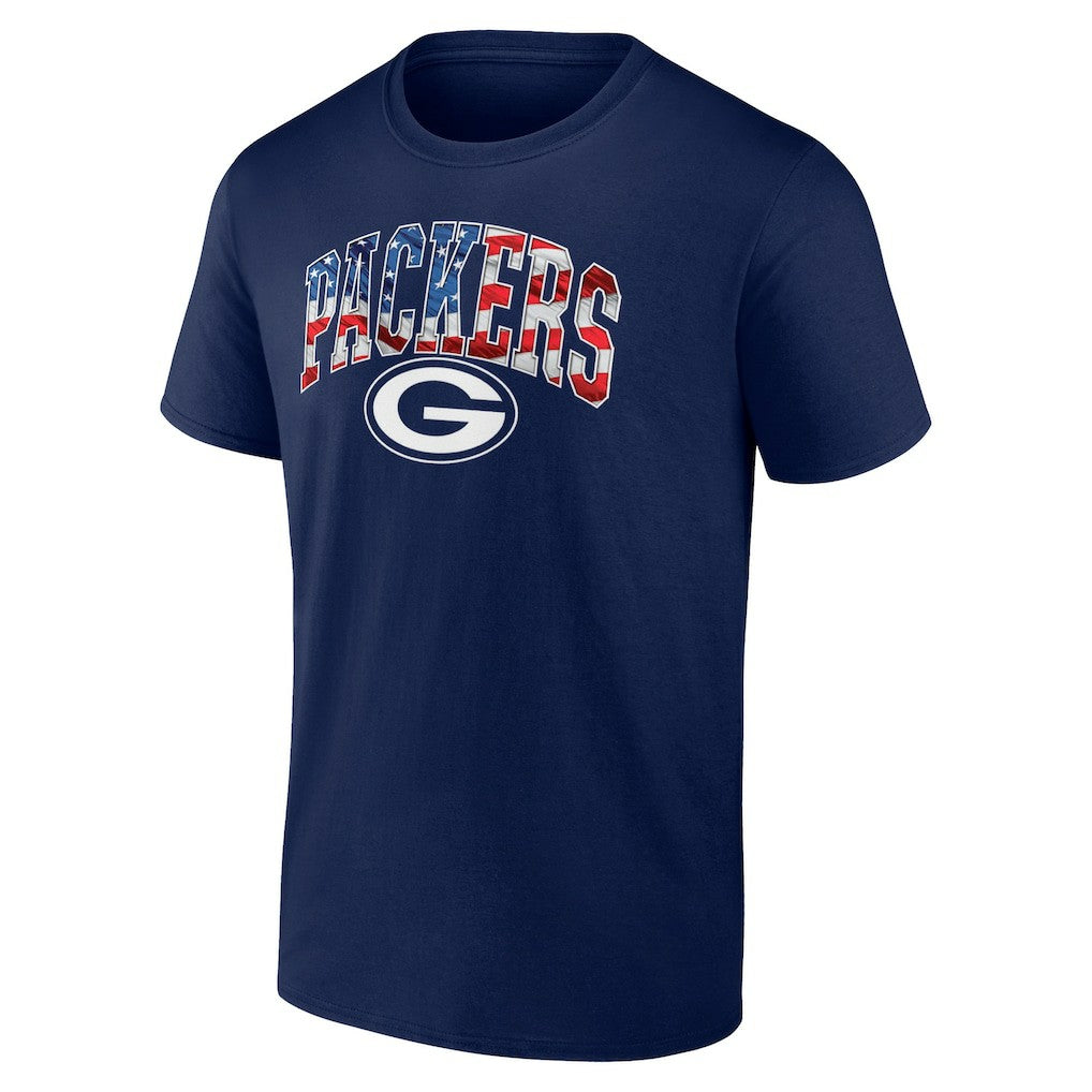 Green Bay Packers Banner Wave Logo T-Shirt Navy - NFL