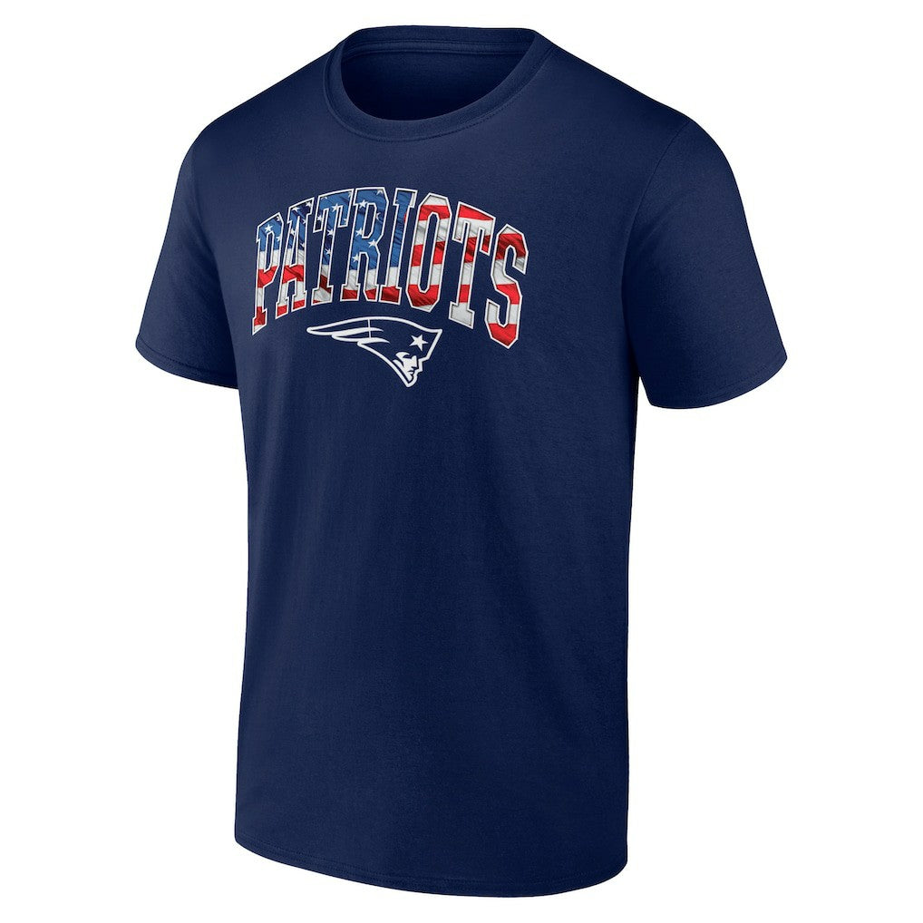 New England Patriots Banner Wave Logo T-Shirt Navy - NFL