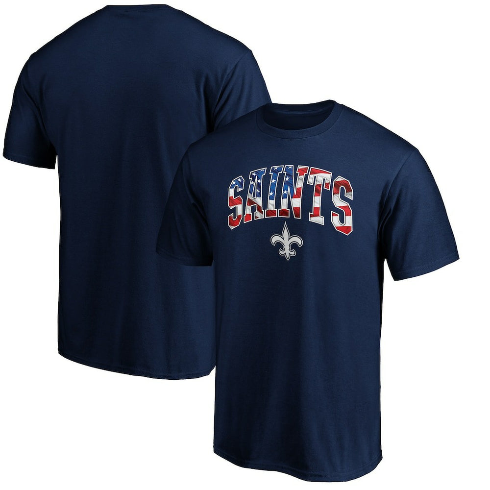 New Orleans Saints Banner Wave Logo T-Shirt Navy - NFL
