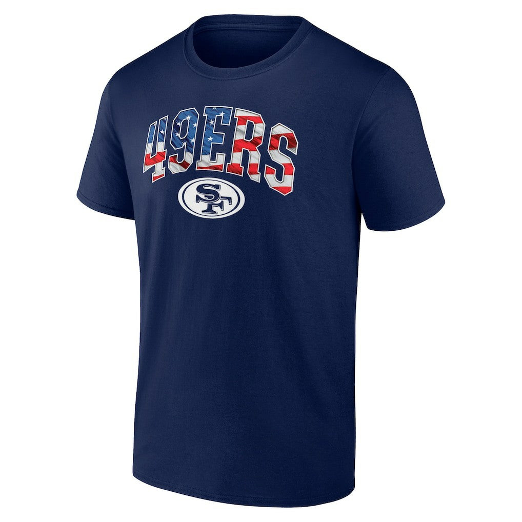 San Francisco 49ers Banner Wave Logo T-Shirt Navy - NFL