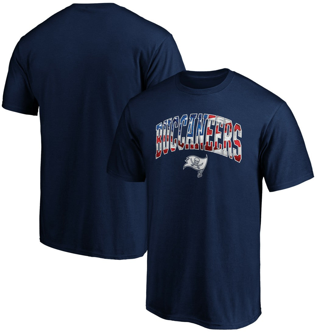 Tampa Bay Buccaneers Banner Wave Logo T-Shirt Navy - NFL