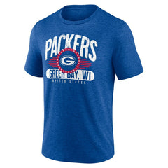 Green Bay Packers Badge of Honor Tri-Blend T-Shirt Royal - NFL