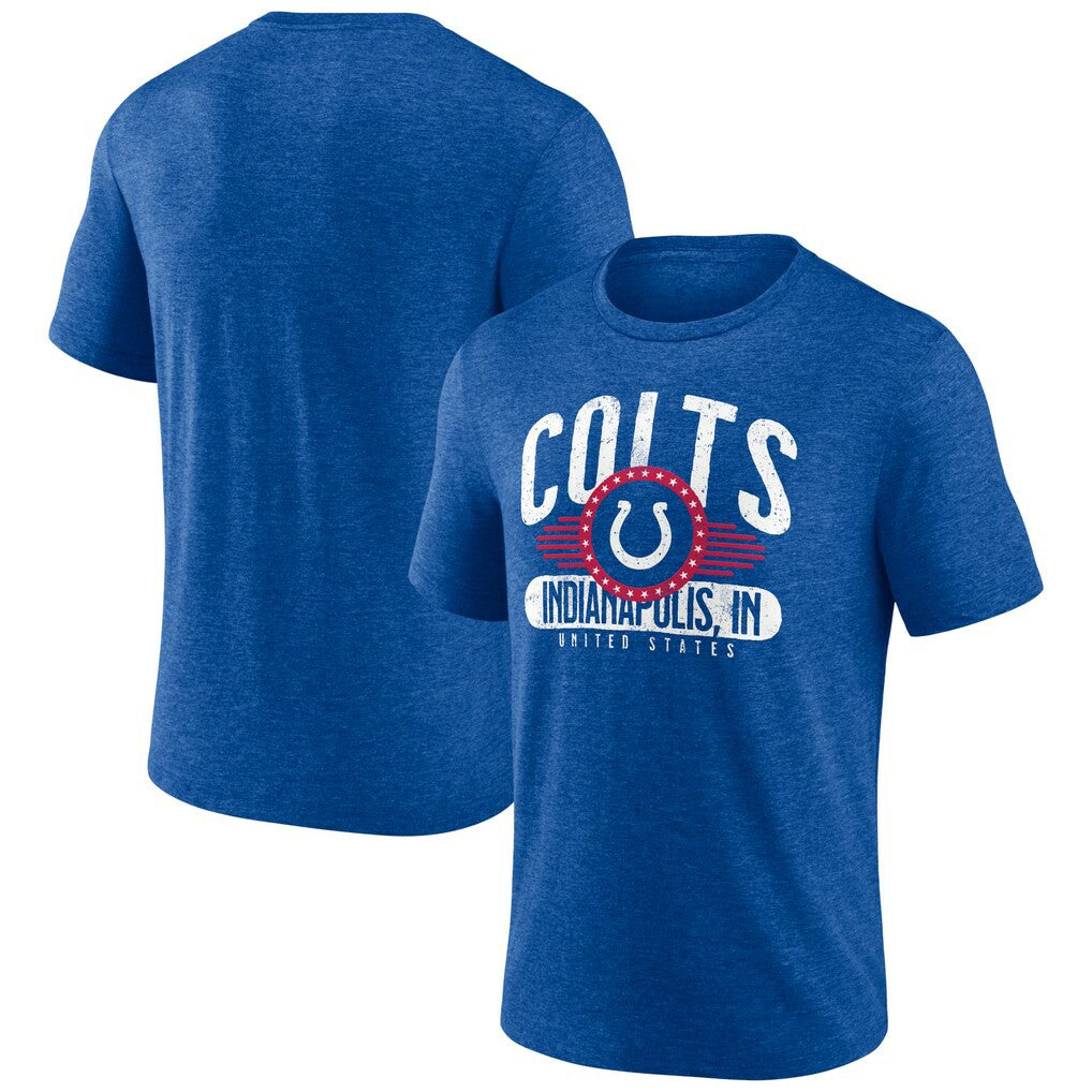 Indianapolis Colts Badge of Honor Tri-Blend T-Shirt Royal - NFL