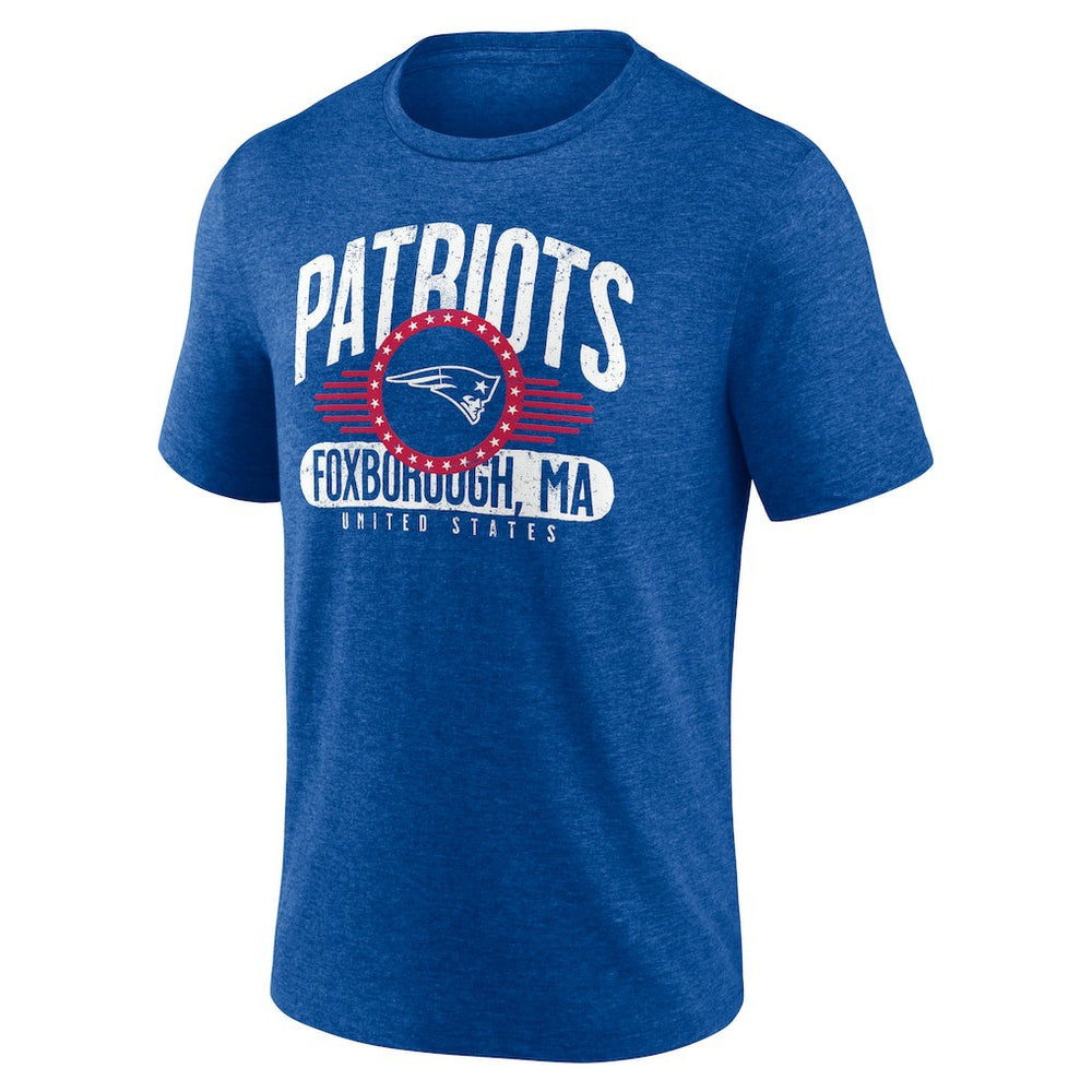 New England Patriots Badge of Honor Tri-Blend T-Shirt Royal - NFL