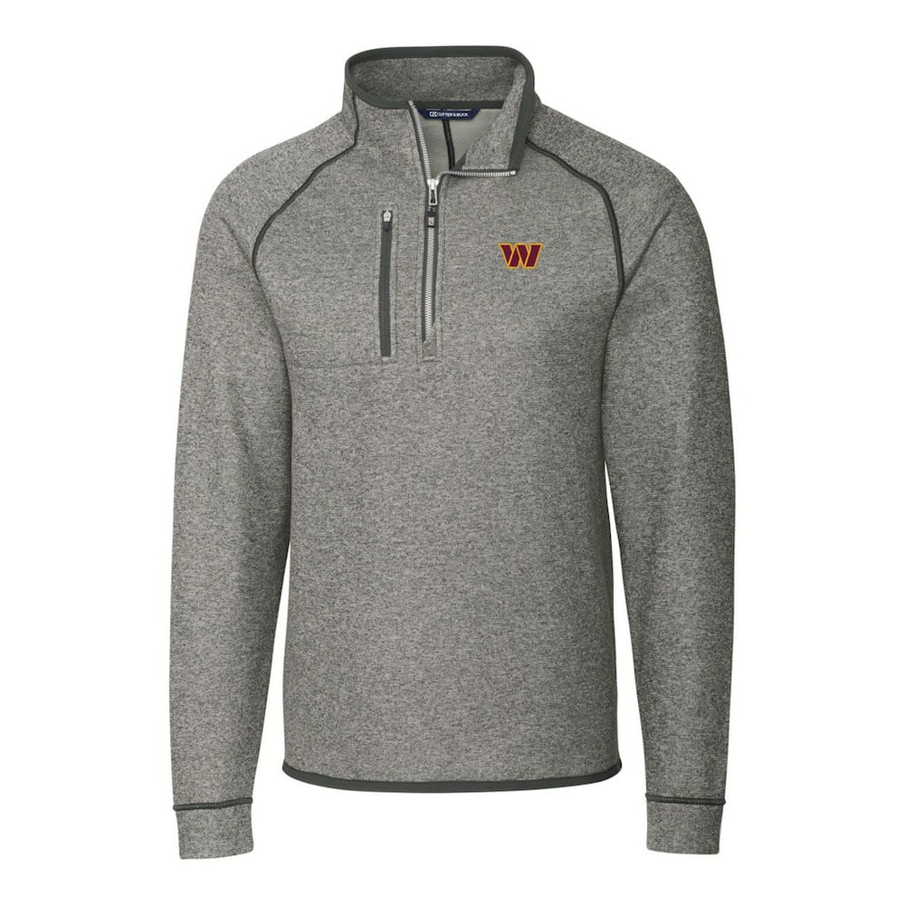 Washington Commanders Cutter & Buck Big & Tall Mainsail Half-Zip Pullover Jacket Heathered Gray - NFL