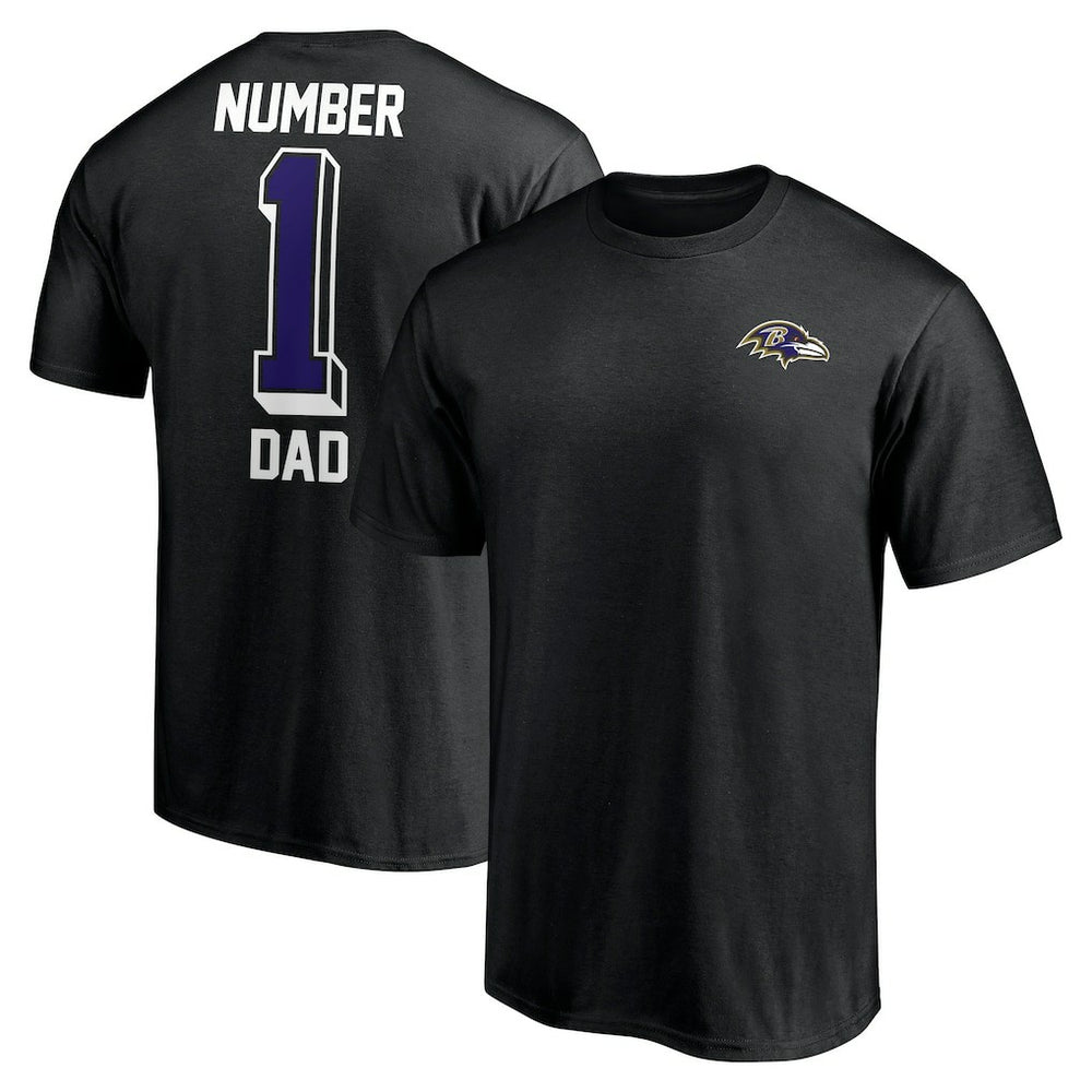 Baltimore Ravens Number One Dad T-Shirt Black - NFL