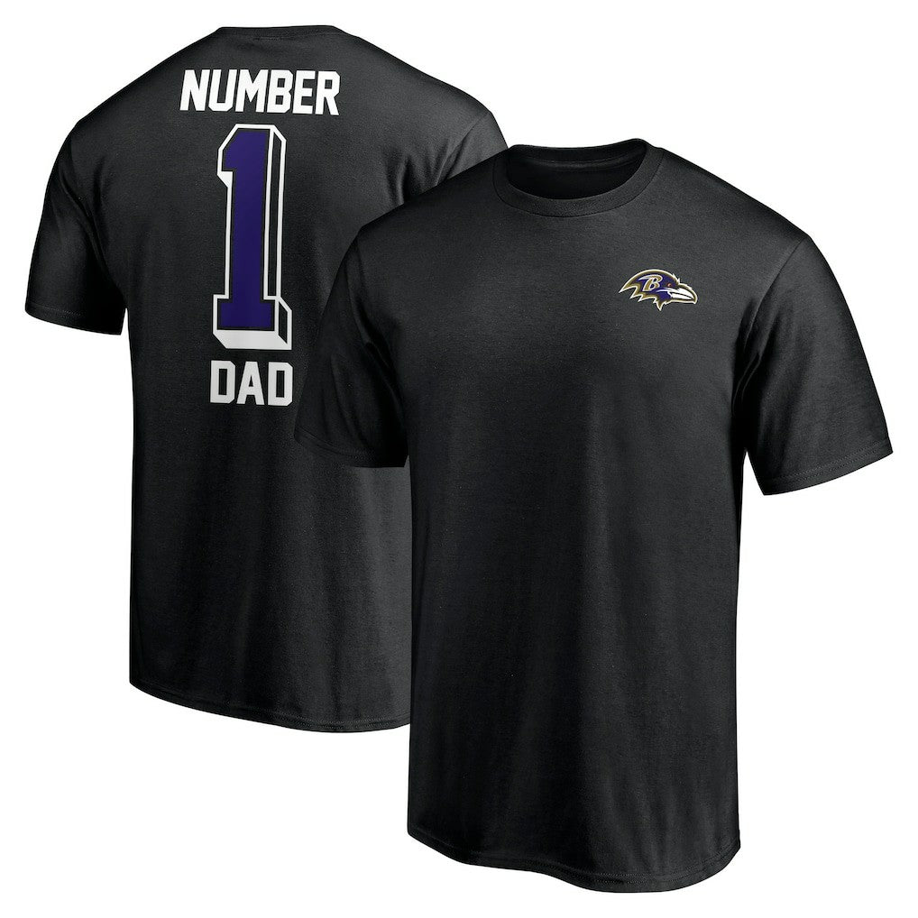 Baltimore Ravens Number One Dad T-Shirt Black - NFL