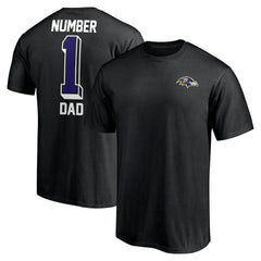 Baltimore Ravens Number One Dad T-Shirt Black - NFL