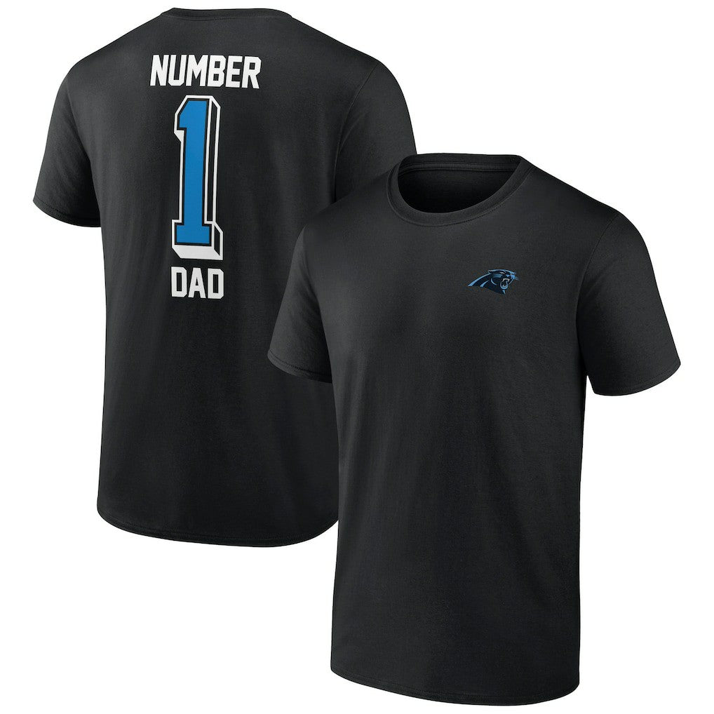 Carolina Panthers Number One Dad T-Shirt Black - NFL