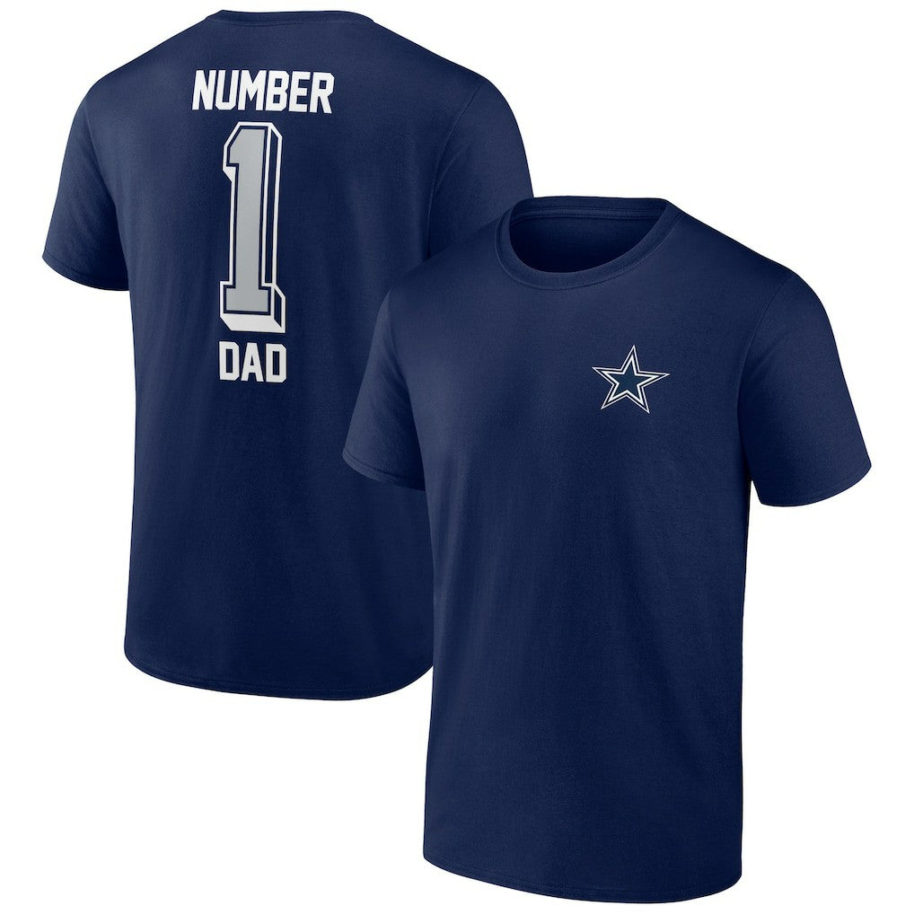 Dallas Cowboys Number One Dad T-Shirt Navy - NFL