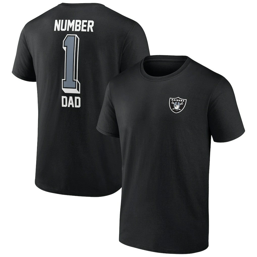 Las Vegas Raiders Number One Dad T-Shirt Black - NFL