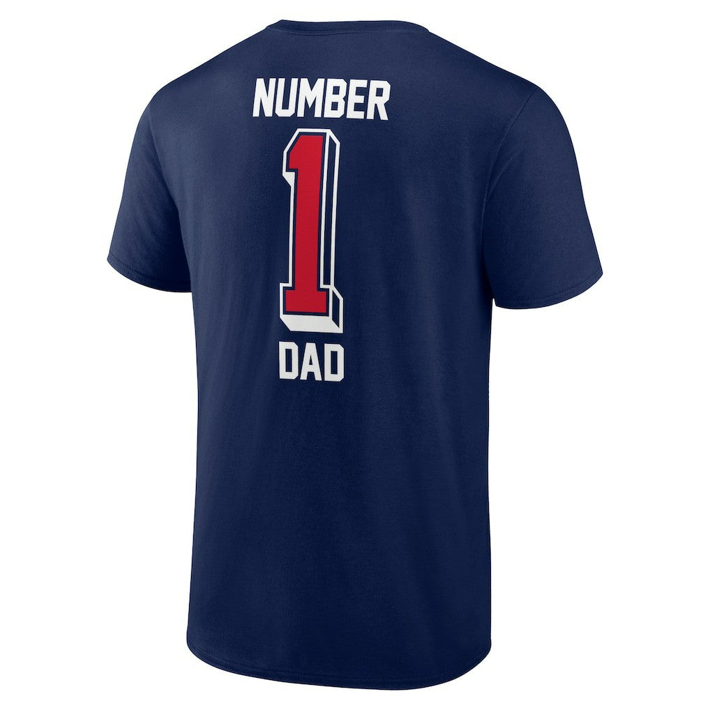 New England Patriots Number One Dad T-Shirt Navy - NFL