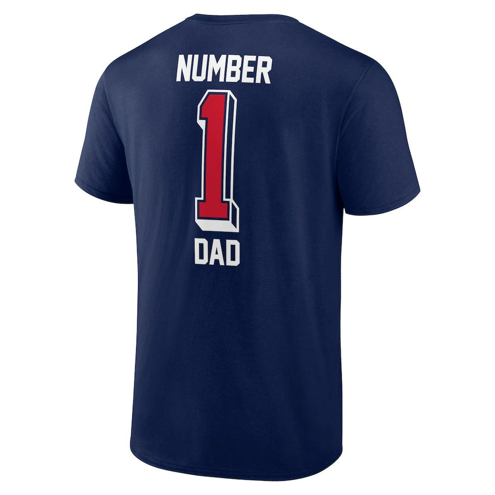 New England Patriots Number One Dad T-Shirt Navy - NFL