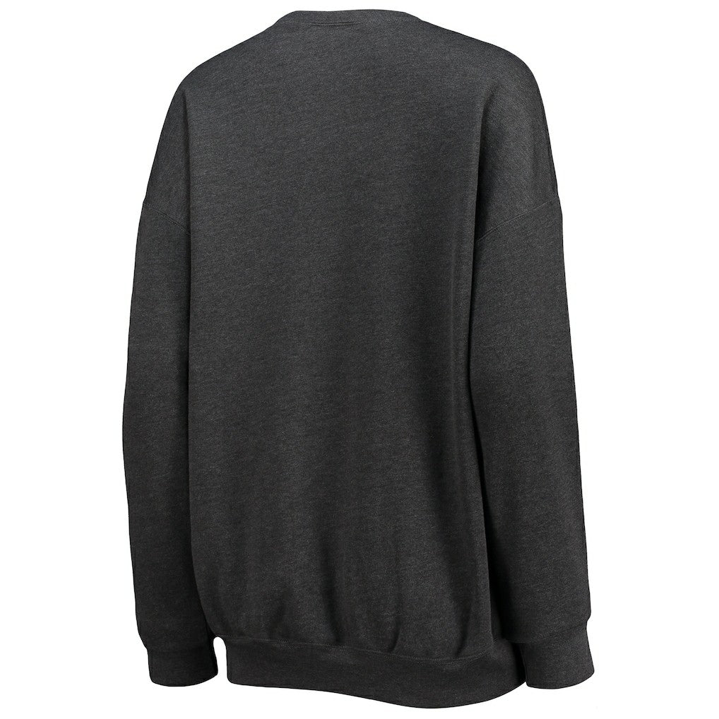 Washington Commanders WEAR by Erin Andrews Women's Oversized Fleece Pullover Sweatshirt Heathered Charcoal - NFL