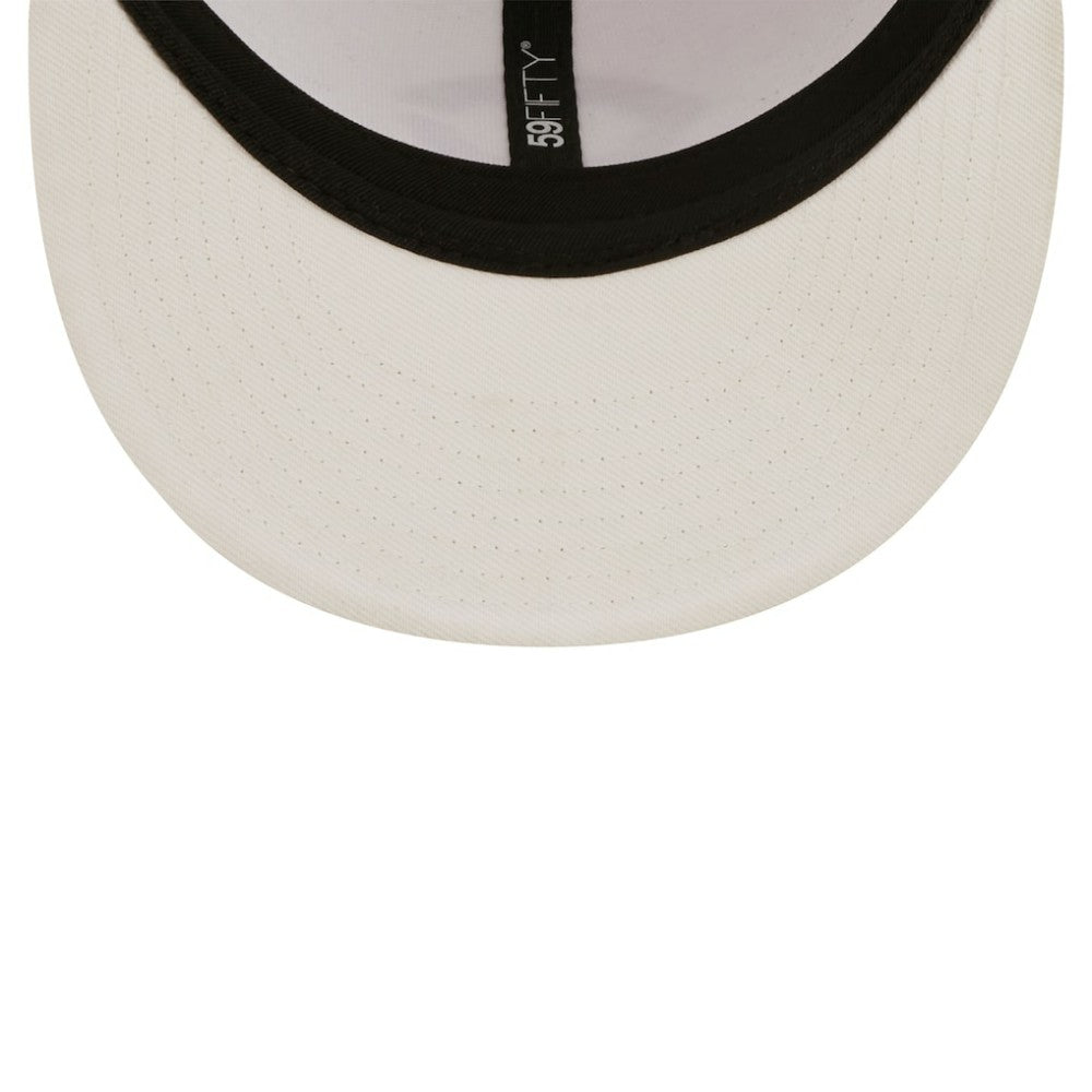Cincinnati Reds New Era White on White 59FIFTY Fitted Hat Lifestyle