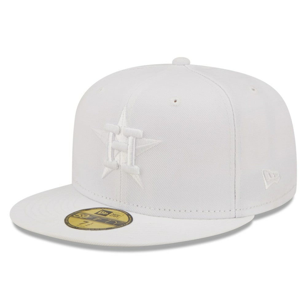 Houston Astros New Era White on White 59FIFTY Fitted Hat Lifestyle