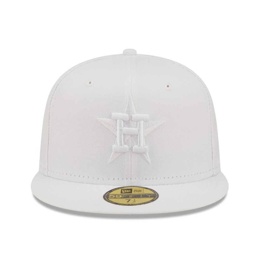 Houston Astros New Era White on White 59FIFTY Fitted Hat Lifestyle