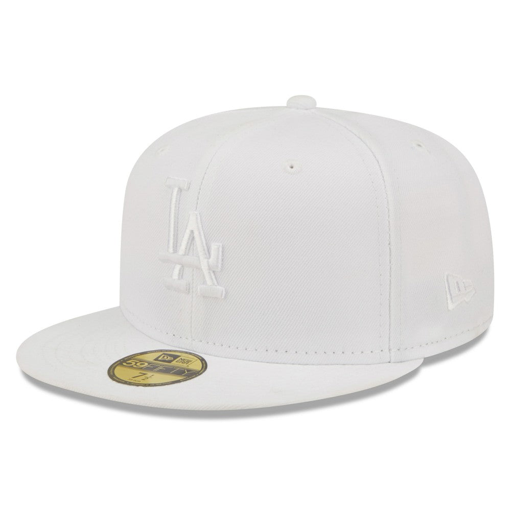 Los Angeles Dodgers New Era White on White 59FIFTY Fitted Hat for sale