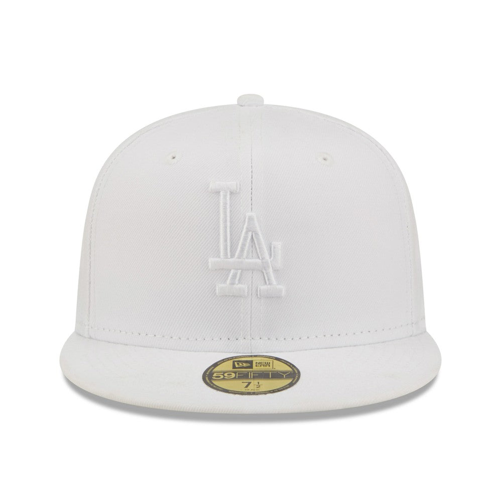 Los Angeles Dodgers New Era White on White 59FIFTY Fitted Hat for sale