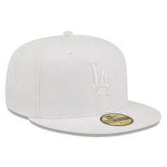 Los Angeles Dodgers New Era White on White 59FIFTY Fitted Hat for sale