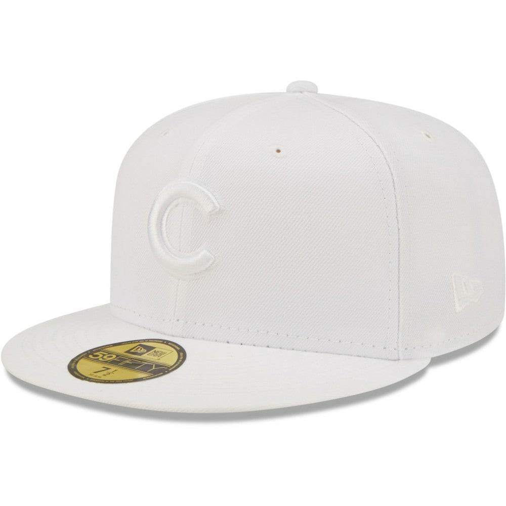 Chicago Cubs New Era White on White 59FIFTY Fitted Hat Sale