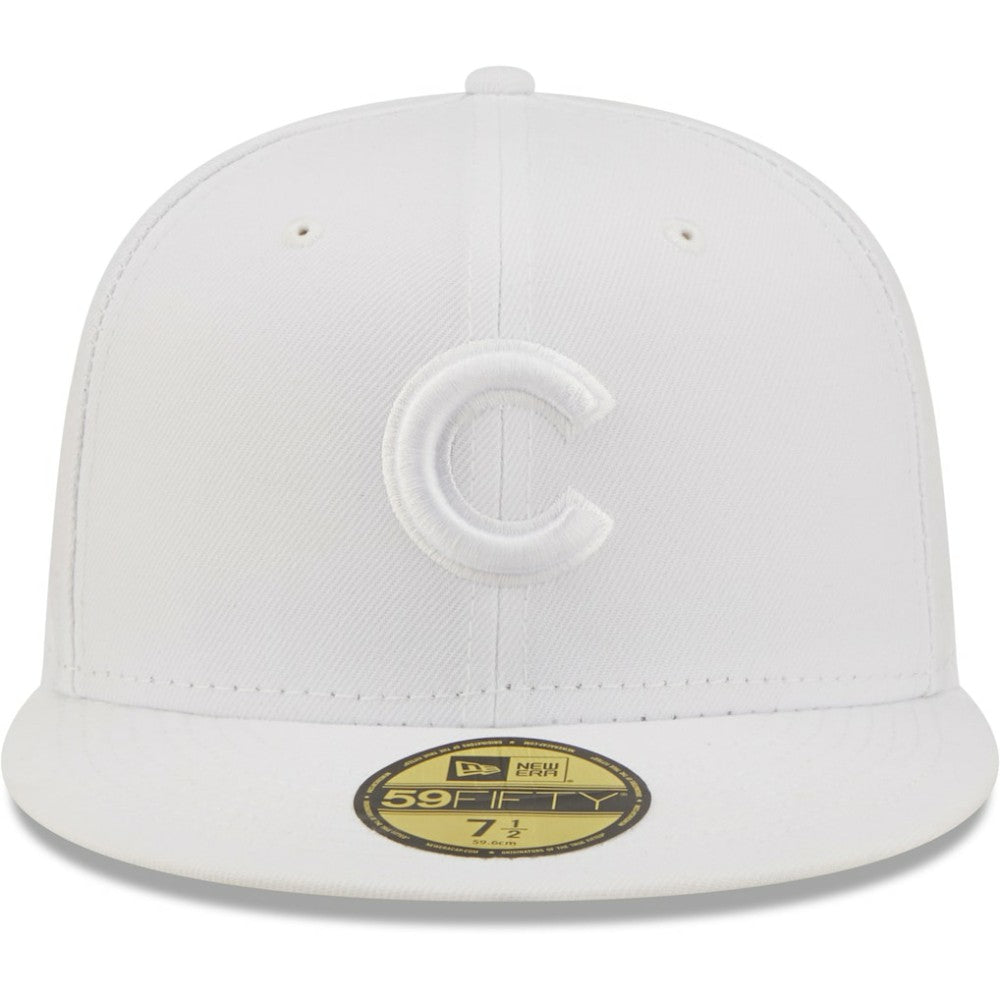 Chicago Cubs New Era White on White 59FIFTY Fitted Hat Sale