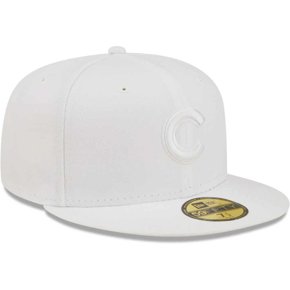 Chicago Cubs New Era White on White 59FIFTY Fitted Hat Sale