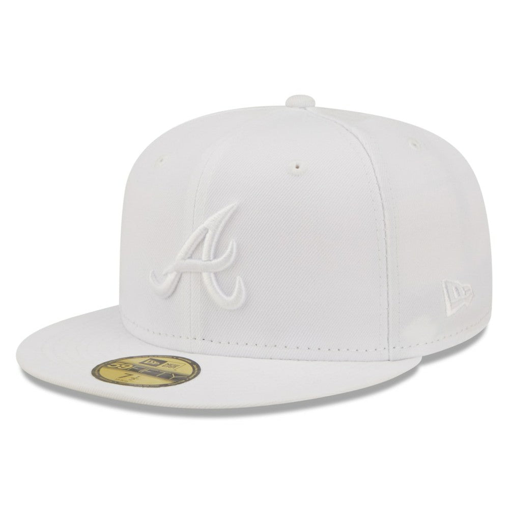 Atlanta Braves New Era White on White 59FIFTY Fitted Hat for sale