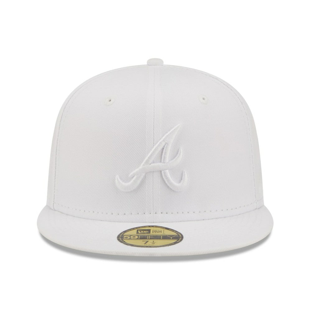 Atlanta Braves New Era White on White 59FIFTY Fitted Hat for sale