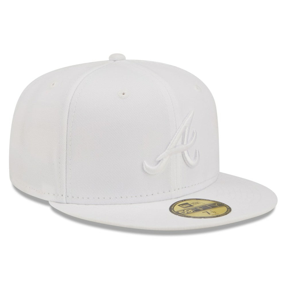 Atlanta Braves New Era White on White 59FIFTY Fitted Hat for sale