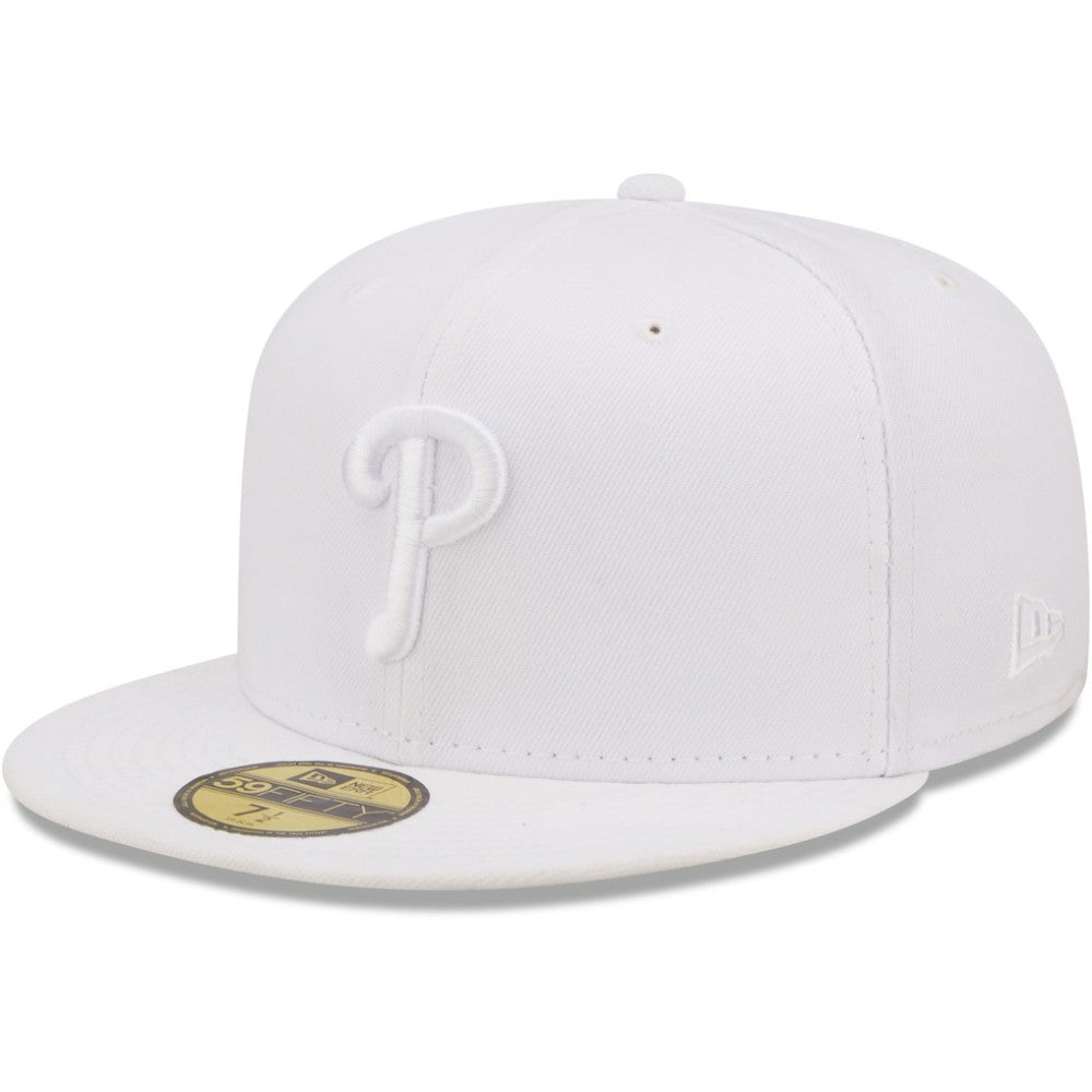 Philadelphia Phillies New Era White on White 59FIFTY Fitted Hat On Sale