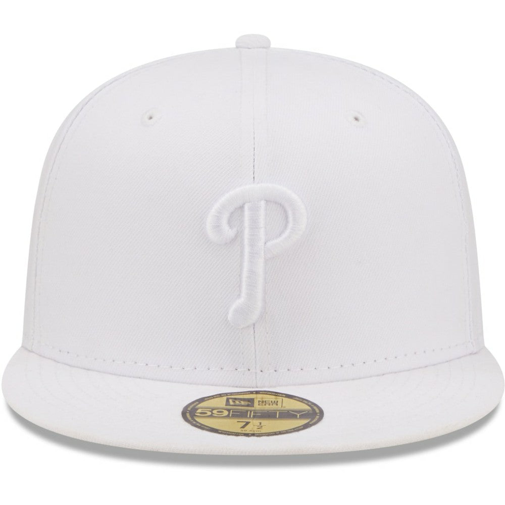 Philadelphia Phillies New Era White on White 59FIFTY Fitted Hat On Sale
