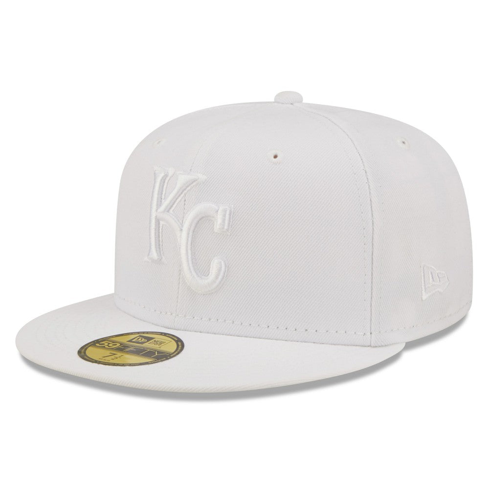 Kansas City Royals New Era White on White 59FIFTY Fitted Hat On Sale