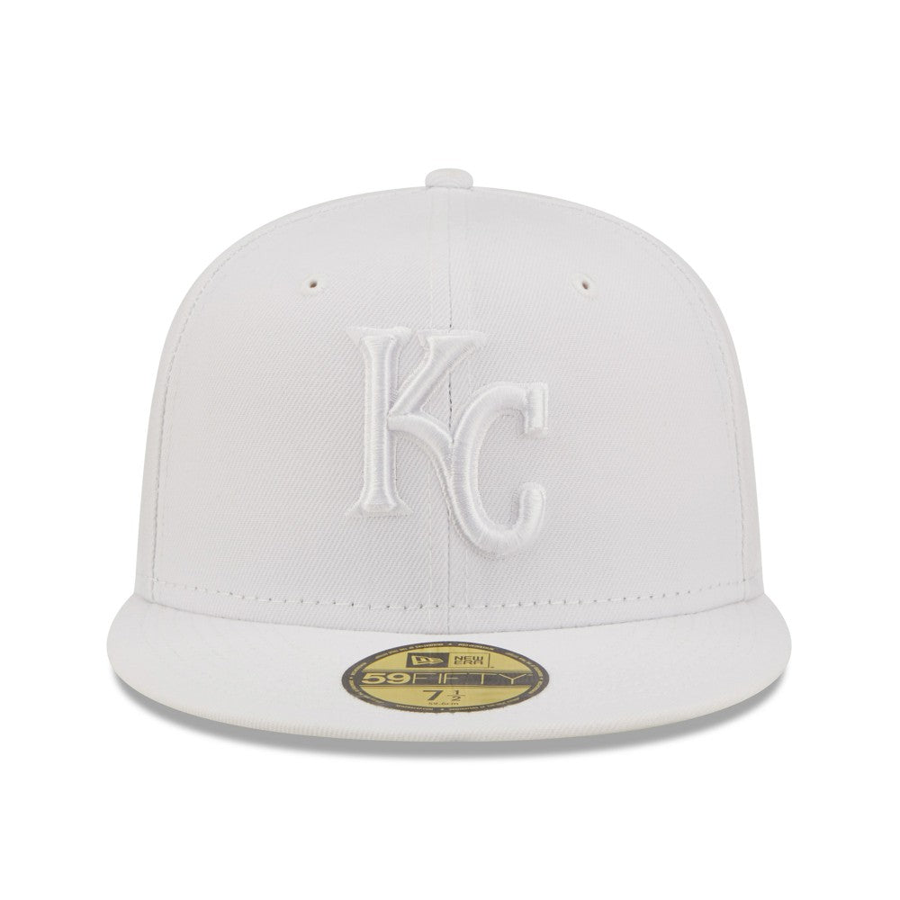 Kansas City Royals New Era White on White 59FIFTY Fitted Hat On Sale