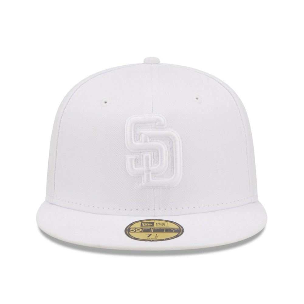San Diego Padres New Era White on White 59FIFTY Fitted Hat discount