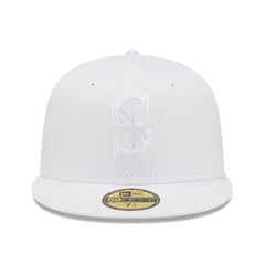 Seattle Mariners New Era White on White 59FIFTY Fitted Hat On Sale