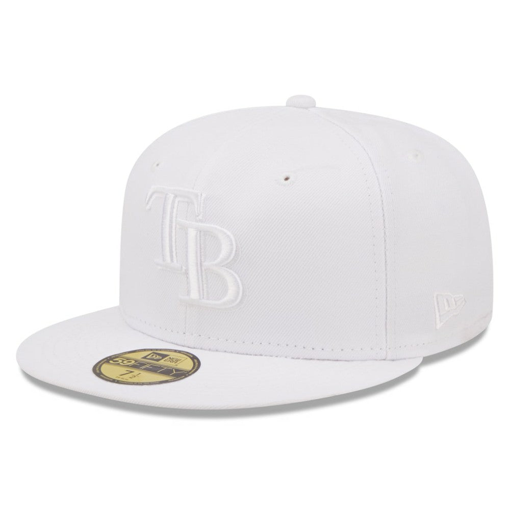 Tampa Bay Rays New Era White on White 59FIFTY Fitted Hat for sale