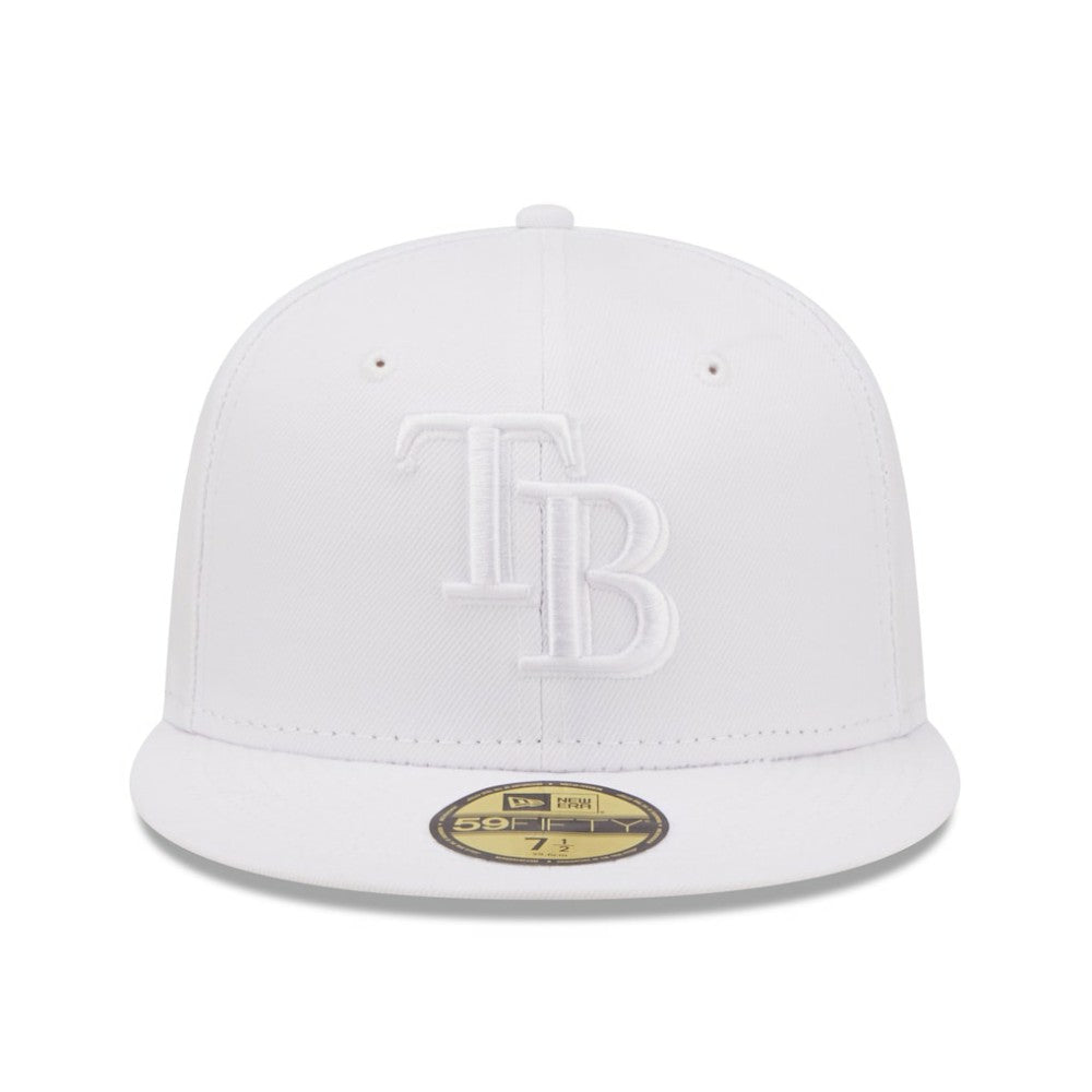Tampa Bay Rays New Era White on White 59FIFTY Fitted Hat for sale