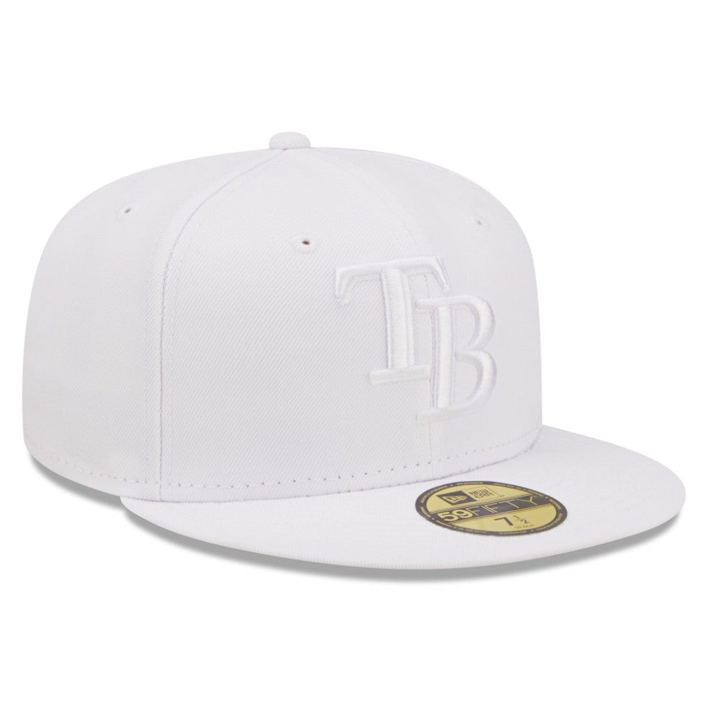 Tampa Bay Rays New Era White on White 59FIFTY Fitted Hat for sale