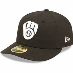 Milwaukee Brewers New Era Black & White Low Profile 59FIFTY Fitted Hat Clearance