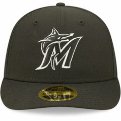 Miami Marlins New Era Black & White Low Profile 59FIFTY Fitted Hat Sale