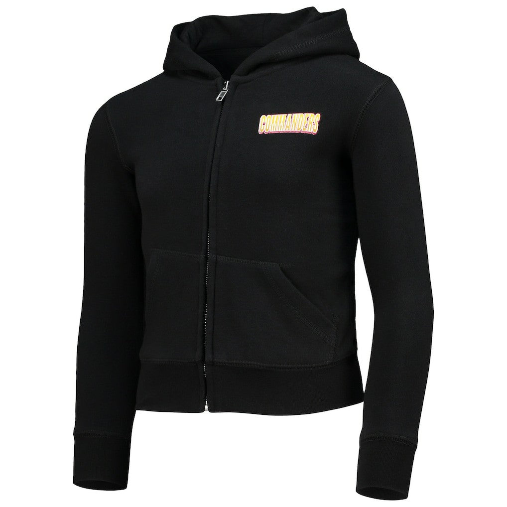 Washington Commanders New Era Girls Youth Full-Zip Hoodie Black - NFL