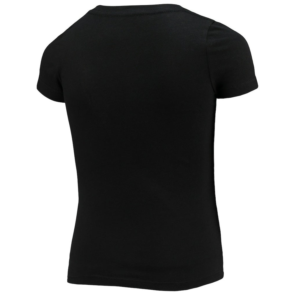 Washington Commanders New Era Girls Youth V-Neck T-Shirt Black - NFL