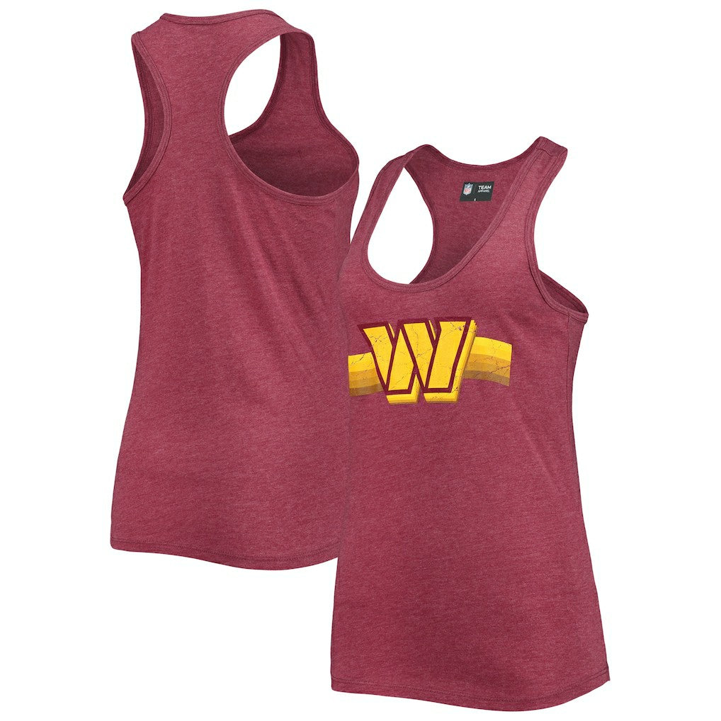 Washington Commanders New Era Women's Scoop Neck Racerback Tank Top Burgundy - NFL