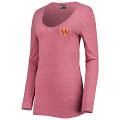 Washington Commanders New Era Women's Scoop Neck Tri-Blend Long Sleeve T-Shirt Burgundy - NFL