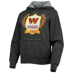 Washington Commanders New Era Women's Raglan Pullover Hoodie Heathered Charcoal - NFL