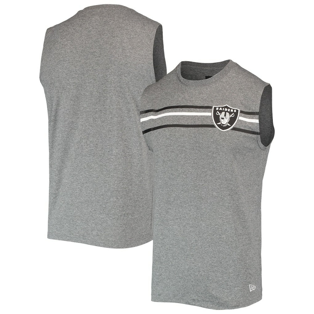 Las Vegas Raiders New Era Brushed Sleeveless Tank Top Heathered Gray - NFL