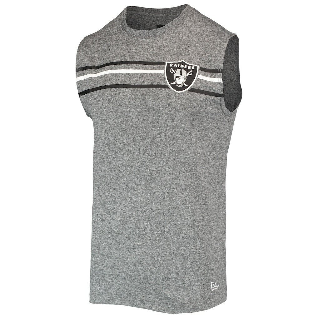 Las Vegas Raiders New Era Brushed Sleeveless Tank Top Heathered Gray - NFL