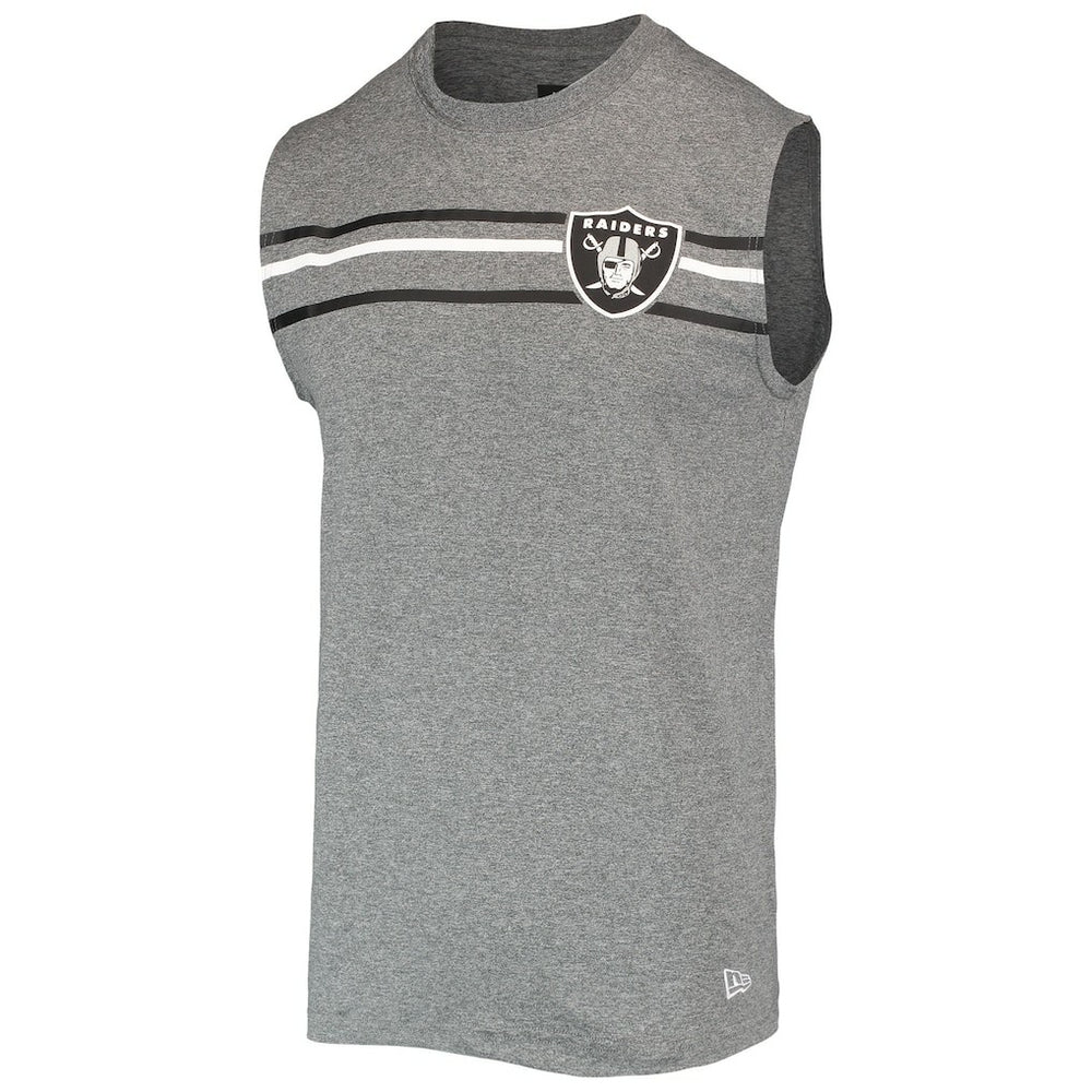Las Vegas Raiders New Era Brushed Sleeveless Tank Top Heathered Gray - NFL