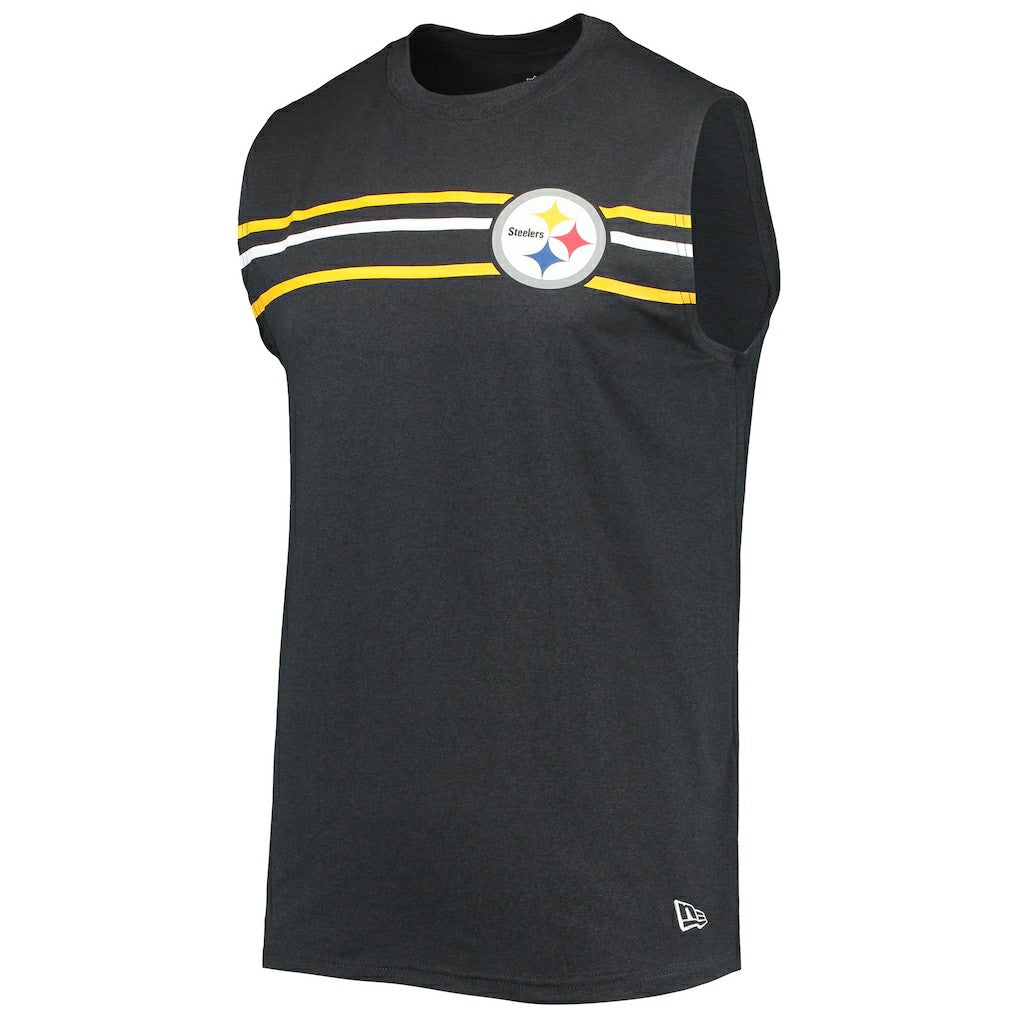 Pittsburgh Steelers New Era Brushed Sleeveless Tank Top Black - NFL
